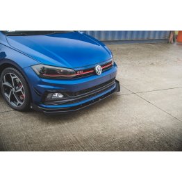 Накладки сплиттеры боковые на передний бампер на Volkswagen Polo VI GTI